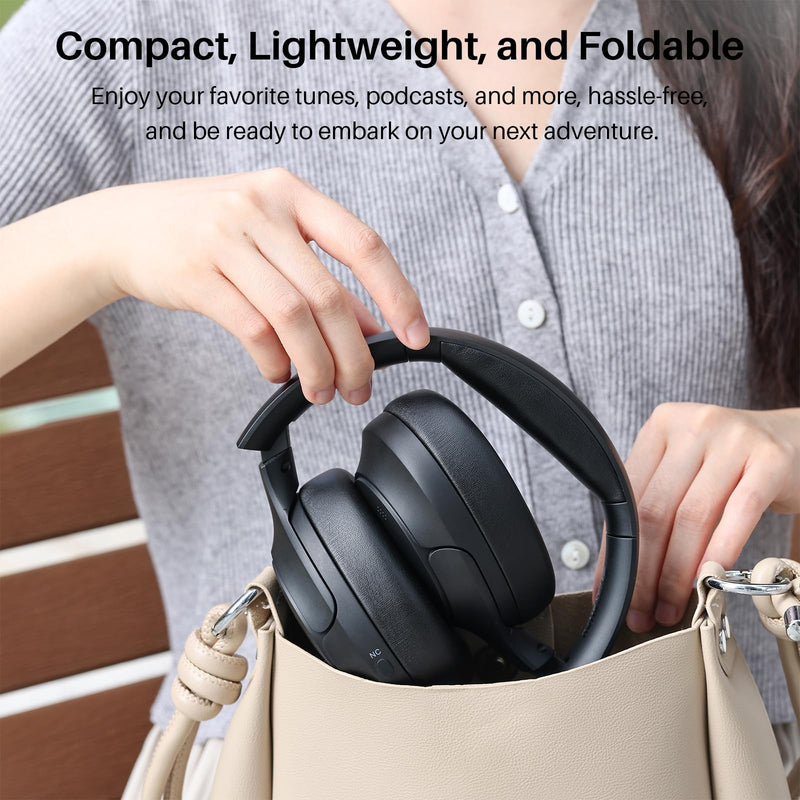 [Australia - AusPower] - TOZO HT2 Hybrid Active Noise Cancelling Headphones, Wireless Over Ear Bluetooth Headphones, 60H Playtime, Hi-Res Audio Custom EQ via App Deep Bass Comfort Fit Ear Cups, for Home Office Travel Black 