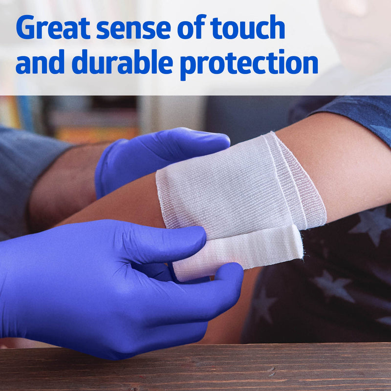 [Australia - AusPower] - Medline FitGuard Touch Nitrile Exam Gloves, Disposable, Powder-Free, Cobalt Blue, Medium, Box of 100 Medium (Pack of 100) 