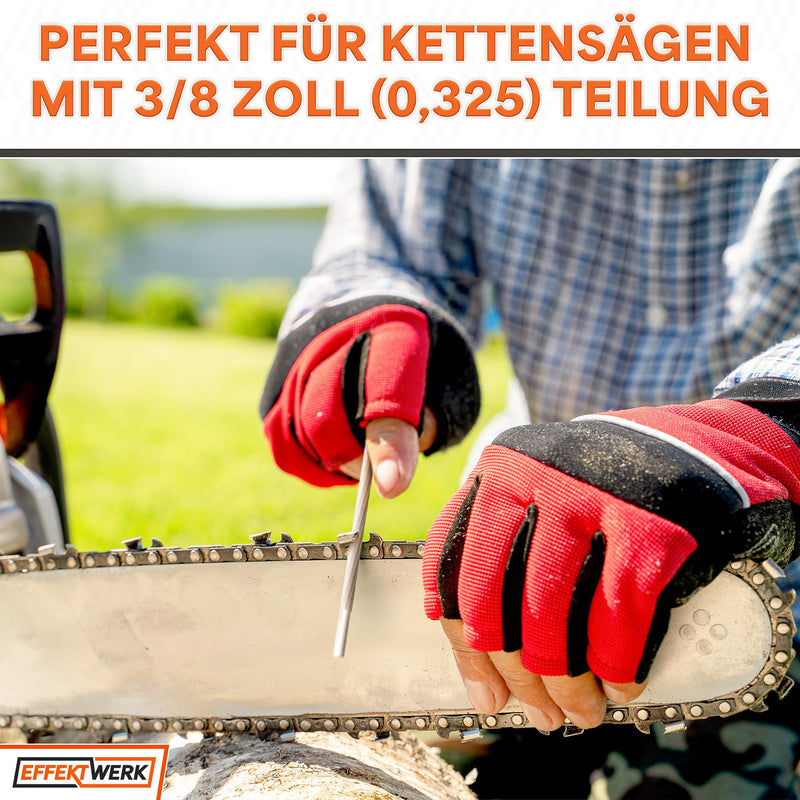 [Australia - AusPower] - Chainsaw Sharpening Files Set - 6 Round Files Compatible with 325 Chainsaws - Efficient Tool Set for Filing Saw Chains - From EffektWerk 