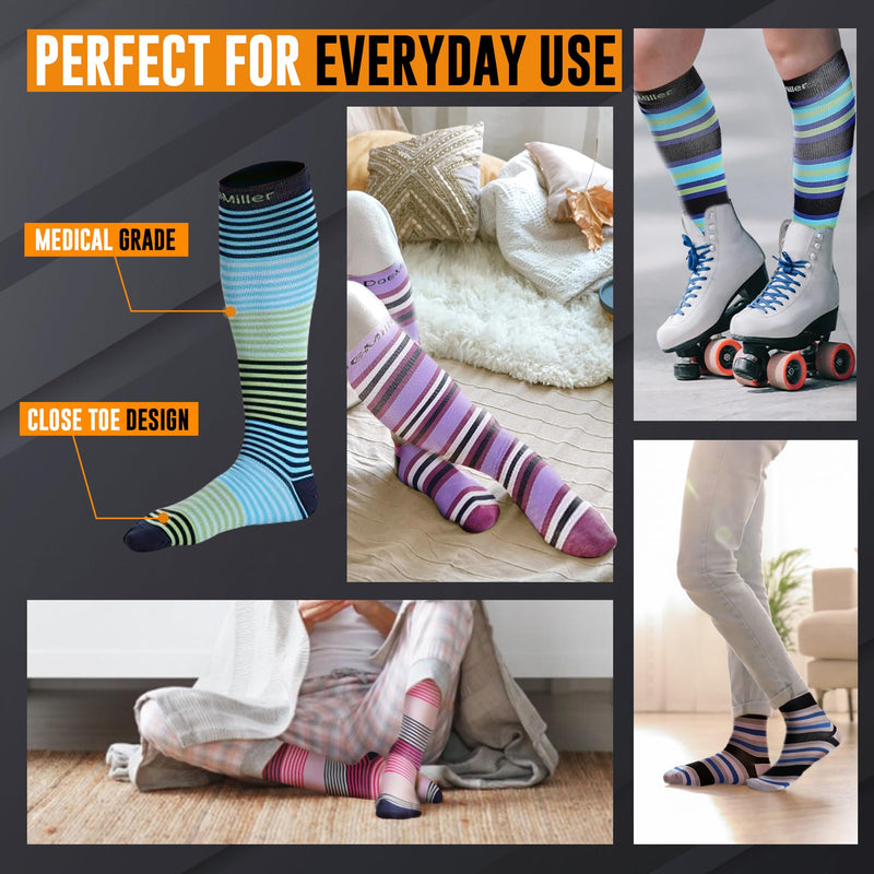 [Australia - AusPower] - Doc Miller Compression Socks for Women & Men - Knee High Support, 15-20mmHg, Medical Grade, Size - Ideal for Sport, Travel, Nurse, Pregnancy & Varicose Veins, 1 Pair 3X-Large Bright Green 