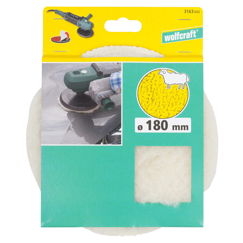 [Australia - AusPower] - Wolfcraft 3163000 Self Grip Sheepskin Polishing Bonnet 180 mm Diameter Ø180mm 