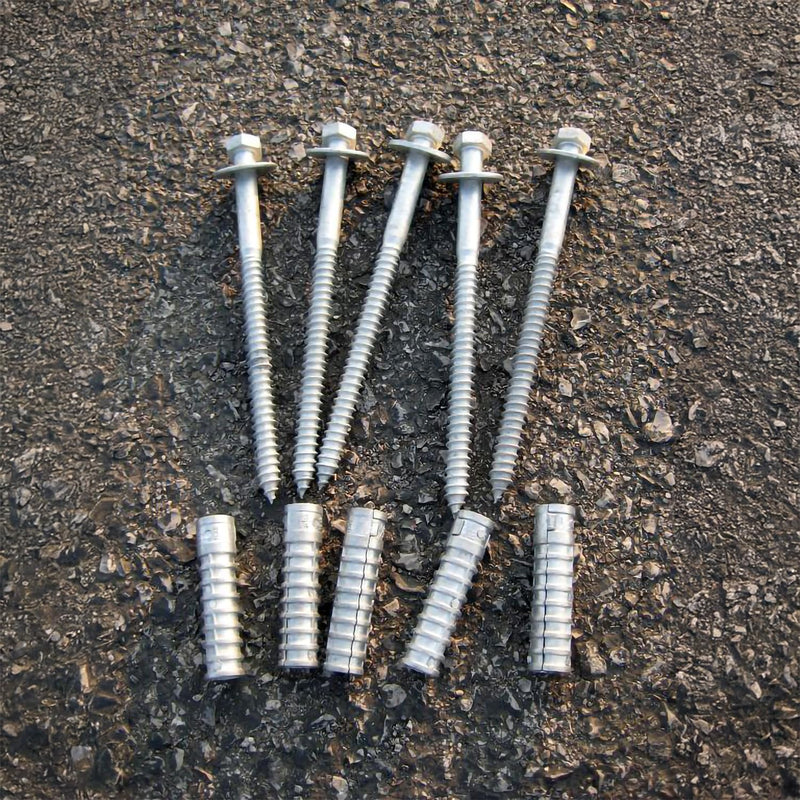 [Australia - AusPower] - SmartSign Concrete Anchors Hardware Installation Kit for Parking Curb, Wheel Stop, Speed Bump - 1 Set (4 Bolts/Set) - 6" Lag Bolts Screws, Lag Shield Anchors and Washers per Set 