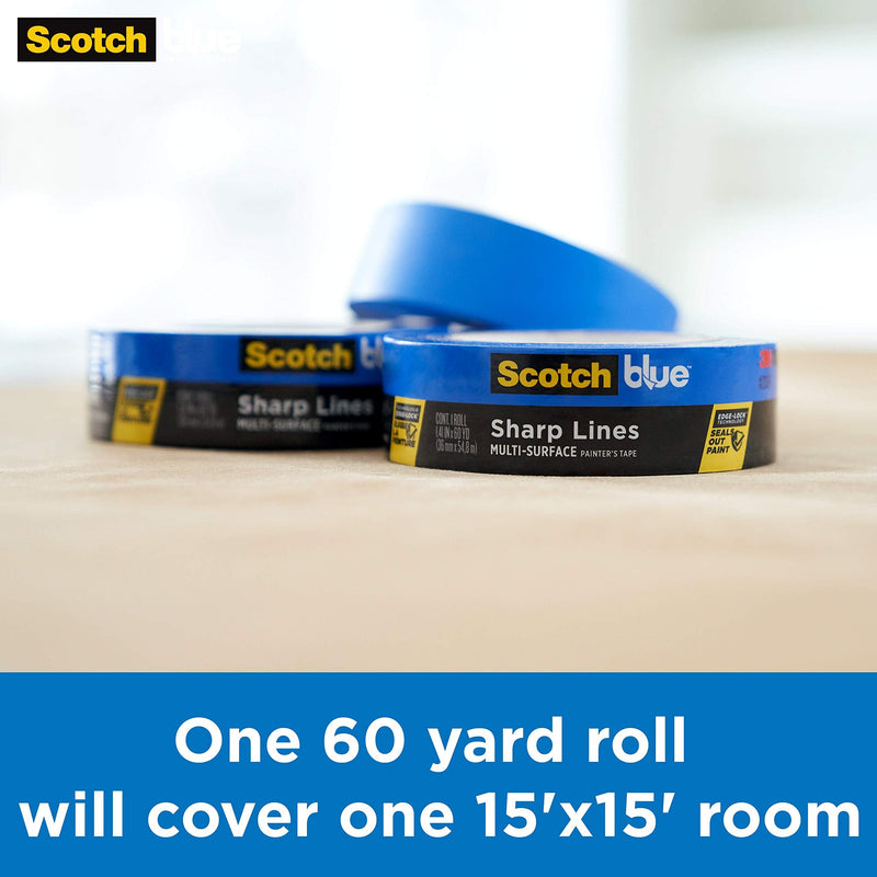 [Australia - AusPower] - ScotchBlue Sharp Lines Multi-Surface Painter's Tape, 0.94 Inches x 60 Yards, Blue, Paint Tape Protects Surfaces and Removes Easily, Edge-Lock Painting Tape for Indoor and Outdoor Use (2093-24EC) 