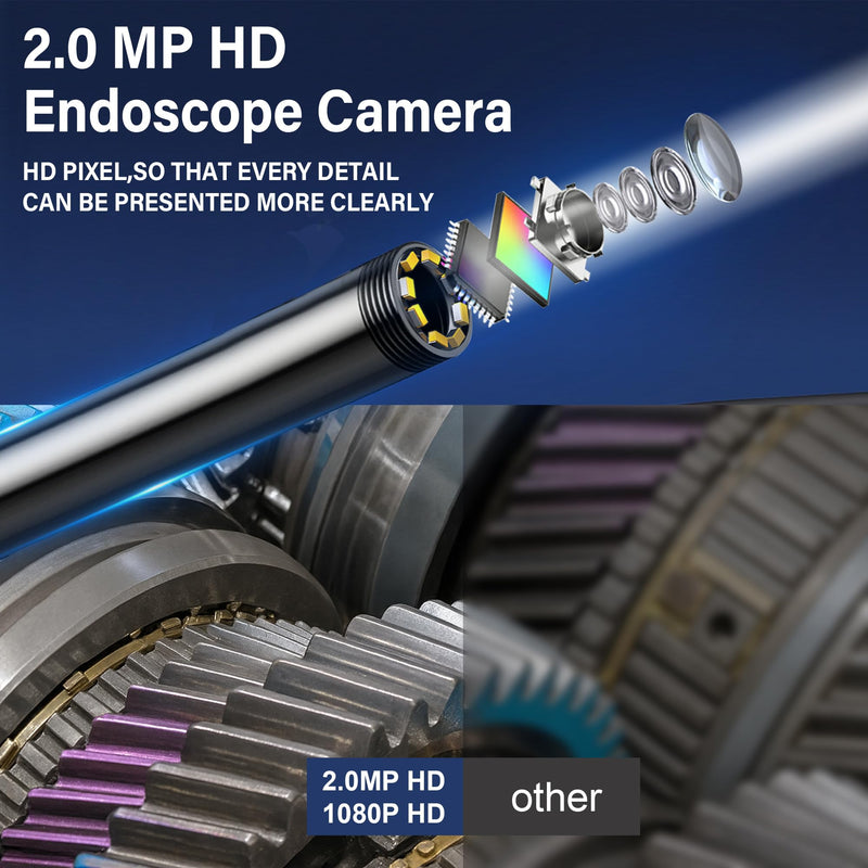 [Australia - AusPower] - 16.2 Feet Inspection Endoscope Camera with Light, 1080P HD Borescope Camera with Light, 4.3" IPS Screen, IP67 Waterproof Sewer Borescope, 16.2Ft Semi-Rigid Cord Drain Pipe Endoscope Cool Gadgets Tool 