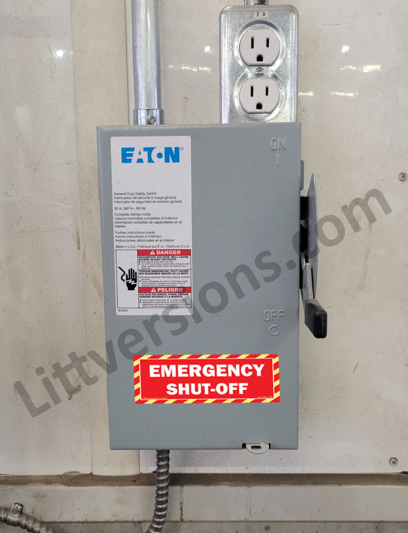 5-Pack 6" x 2" Red Emergency Shut-Off Fuel Switch Warning Safety Labels Decal Danger Sign Sticker Electrical Panel Heavy Duty 6x2 2x6 Laminated Waterproof Laminated - Red 6" x 2" - 5 Pack