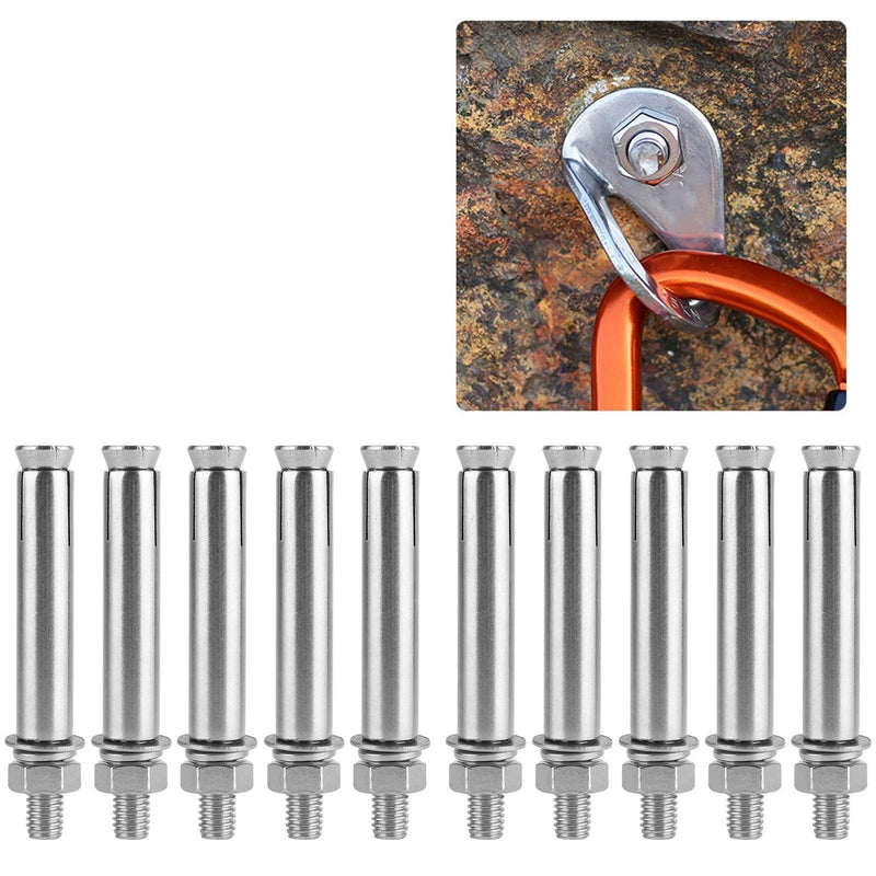 [Australia - AusPower] - Eujgoov 10Pcs Stainless Steel Expansion Bolts M8x80 Hex Nut Expansion Bolts Anchor Accessories for Home Improvement 