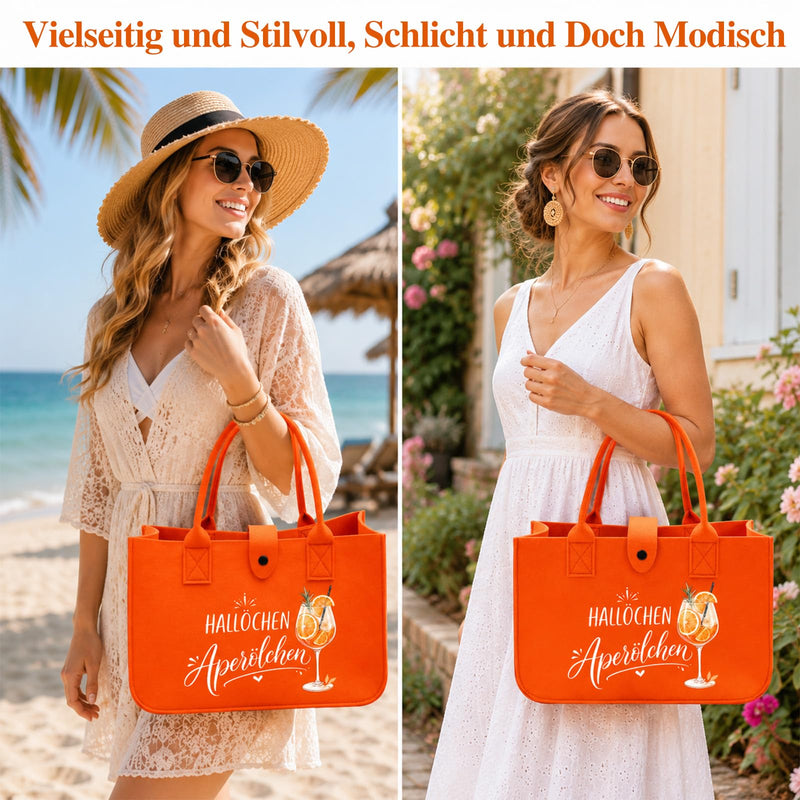 Orange Aperol Spray Felt Bag Gift for Women Cocktail Party | Aperol Felt Gift Bag, Handbag Gifts for Women Picnic Beach Garden Party Aperol Accessories 30 x 20 x 18 cm
