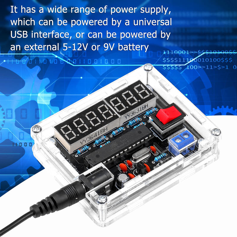 [Australia - AusPower] - Frequency Meter Test Tool 0.45Hz-10MHz Digital Frequency Meter, Automatic Range Conversion Frequency Counter VR Frequency with Shell Cymometer DIY Kit 