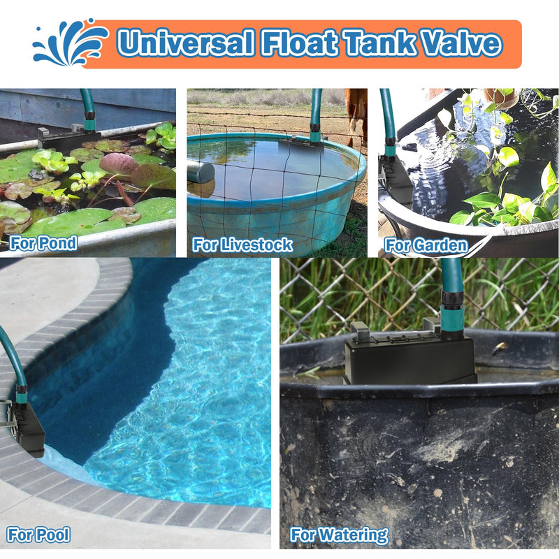 Water Trough Float Valve for Stock Tank,Water Tank Float Valve Level Control for Pond Farm Livestock Cattle Goat Horse Swimming Pool, Autofill Livestock Waterer with Hose Connector Stock Tank Float Valve with Connector-1PCS