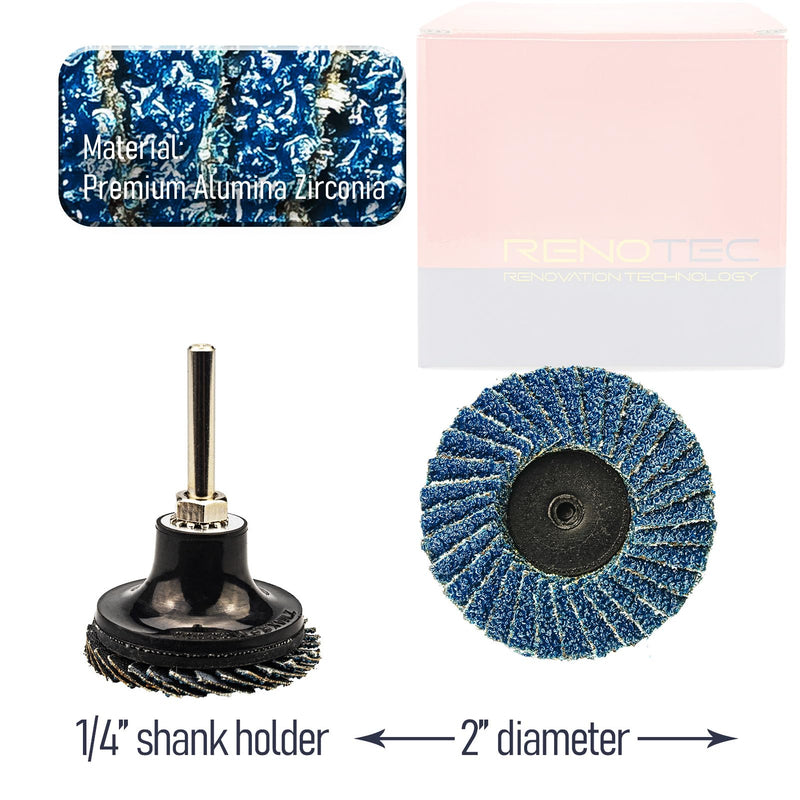 [Australia - AusPower] - 30 Pcs 2 Inch Mini Flap Disc, Assorted 40/60/80 Set, High Density Zirconia Grinding Flap Disc, with 1/4 inch Shank Holder, On Metal Grinding, for Angle Die Grinder (Pack of 30) Flap Disc Set 