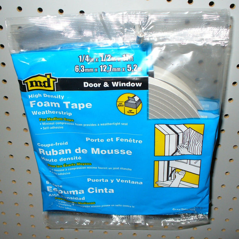 [Australia - AusPower] - Weather Proof Closed Cell PVC Foam Tape MD Building Products 02279 Gray 1/4" x 1/2" x 17' 