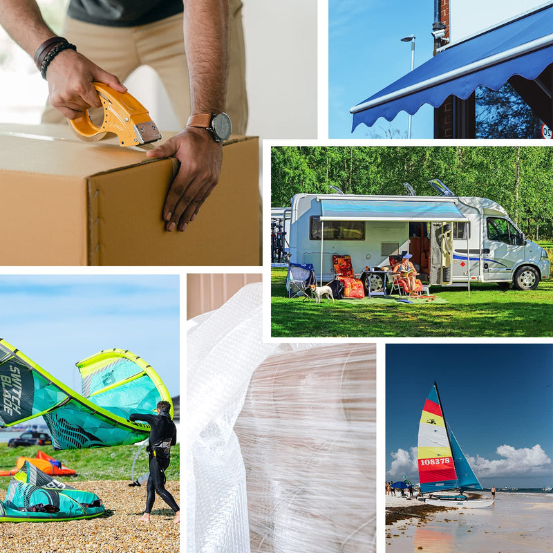 [Australia - AusPower] - 9KM DWLIFE Kite Ripstop Repair Tape 5cm-10cm Bi-directional Fiberglass Filament Tape clear Waterproof Strong High Adhesion Tear UV Resistance for Tent Sail Awning RV Camper Packing Fabric 32FT x 3.93in / 10M x 10cm 
