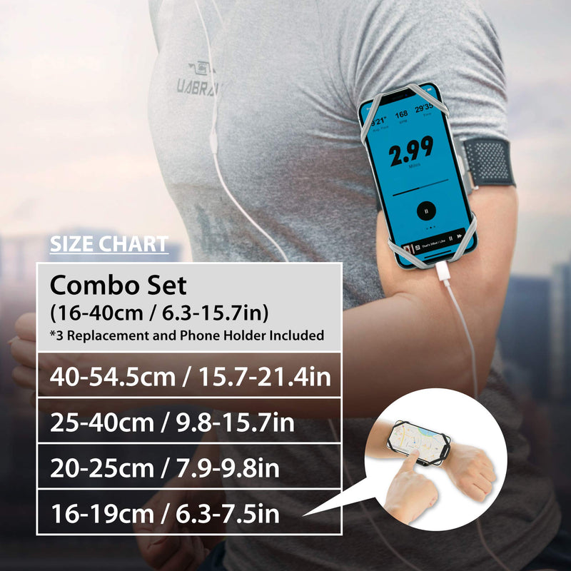 [Australia - AusPower] - 【Bone】 Run Tie Running Armband Phone Holder for Apple iPhone 14 13 12 11 Pro Max Mini XS XR X 8 7 Samsung Galaxy S10 S9 S8 Smartphone, Phone Size 4-6.7" (Black/Arm Size 9.8-15.7") L Arm Size (9.8-15.7 inches) Black 