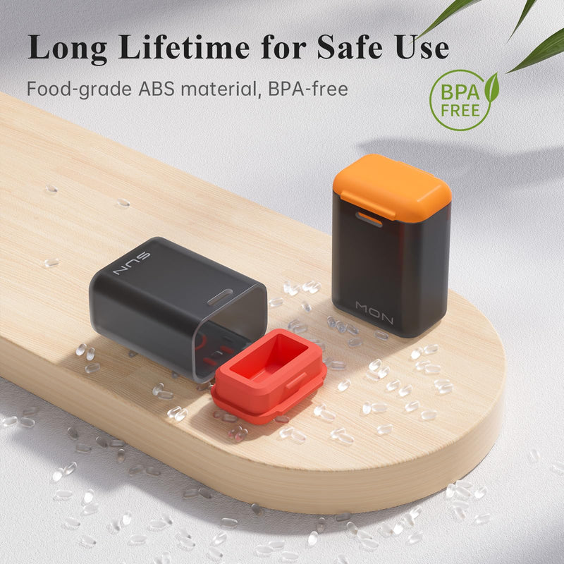 [Australia - AusPower] - Weekly Pill Organizer Magnetic, Removable Pill Box 7 Day 1 Time a Day, Large Pill Case Travel, Week Once Daily Medication Dispenser, Medicine Container Holder for Supplement Vitamin, Black 