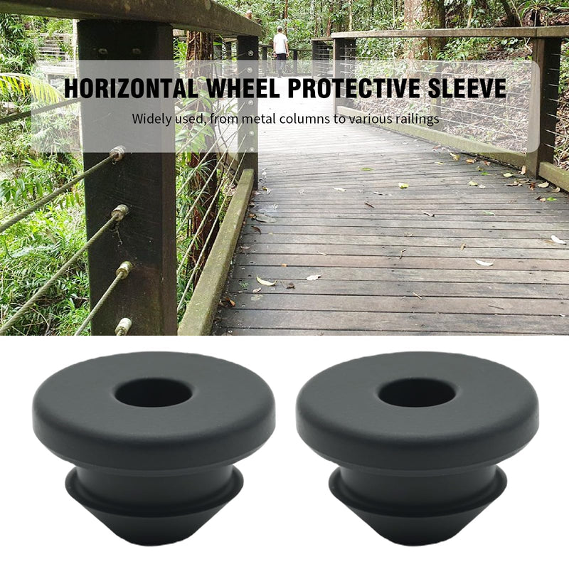 200 Pcs Cable Railing Kit Rubber Grommets Protector Sleeve Replacement for 1/8" 5/32" 3/16" Wire Rope Deck Cable Railing Kit for Indoor and Outdoor Metal Posts Black 200