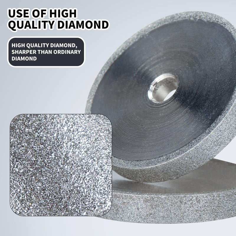 2Inch Diamond Grinding Wheel, High Speed Steel Tools with 1/4" Mounting Mandrel for Drill/Die Grinder, Sharpening Wheel Ideal for Sharpening Wood-Turning Tools, Chisels, Carbide and More 6mm Diamond Grinding Set