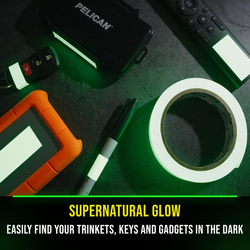 Lockport Glow in The Dark Tape - 2 Pack - 30 Ft x 1 in - Bright - Rechargeable - Reflective - Halloween Decoration, Christmas Decor, Night Decorations, Safety and Home Marking, Stairs, Exit Sign 2-Pack (Bulk Pack)