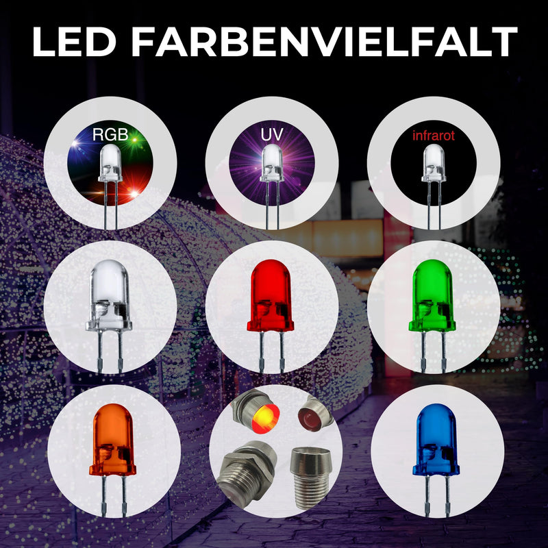 LED 5 mm Color White 25000 mcd 25 Pieces Light Emitting Diode Extra Bright 3 V White Diode 2 Pin LEDs