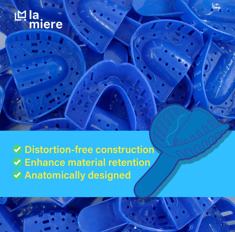 [Australia - AusPower] - Royal Blue Premium Disposable Tracking Spacer Plastic Dental Impression Trays 12 PC Small, Medium, Large, Upper-Left, Lower-Right (#1 Upper Large) #1 Upper Large 
