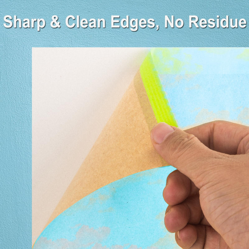 Tangibay Pre-Taped Masking Paper with Dispenser - 18" x 66' Painters Paper and Tape for Painting House, Auto Body, Cars (1 Dispenser 6 Refills) 1 Dsp. 6 Refills: 18"x66'