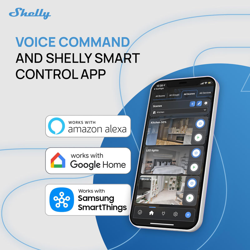 Shelly 1PM Mini Gen4 | Wi-Fi, Zigbee, Matter Smart Relay Switch with Power Metering, 1-Channel 8A | Home Automation | Alexa, SmartThings, Google, Apple HomeKit Compatible | iOS Android App (2 Pack) 2