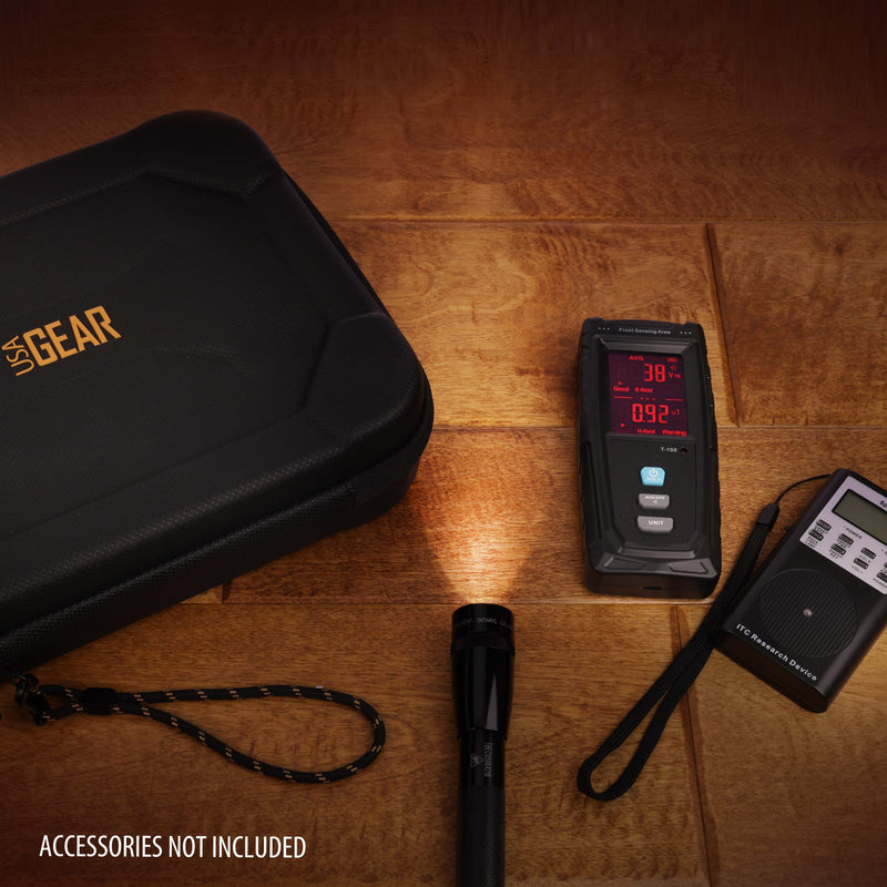 [Australia - AusPower] - USA Gear Ghost Hunting Equipment Case - Paranormal Equipment Bag with Customizable Foam Interior Fits Sam and Colby XPLR Spirit Box, EMF Meter, Spirit Box & more - Light Water Resistant (Empty Case) 