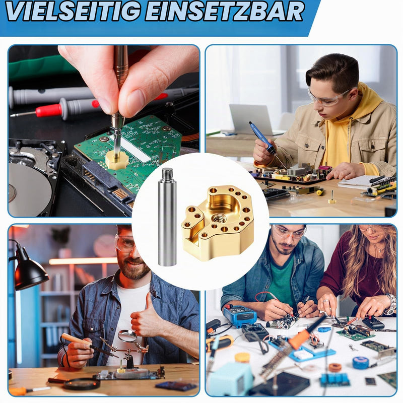2 Pieces Joystick Soldering Tips with Adapter Fit for One & Switch Controller for PS5, PS4 and Xbox Series X/S, Multi-Hole, Chrome Plated Copper, Fast Heat Conduction, High Precision Alignment