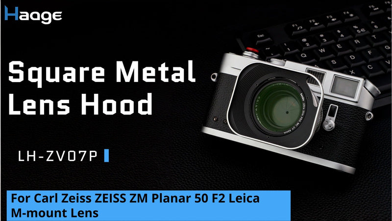 Haoge LH-ZV07P Lens Hood for Carl Zeiss Biogon T 2/35 35mm f2 ZM, C Biogon T 2.8/35 35mm f2.8 ZM, Planar T 2/50 50mm f2 ZM; Voigtlander NOKTON Classic 35mm f1.4 VM, 40mm f1.4 VM Hollow Out Designed [Square - Silver - Hollow Out Designed]