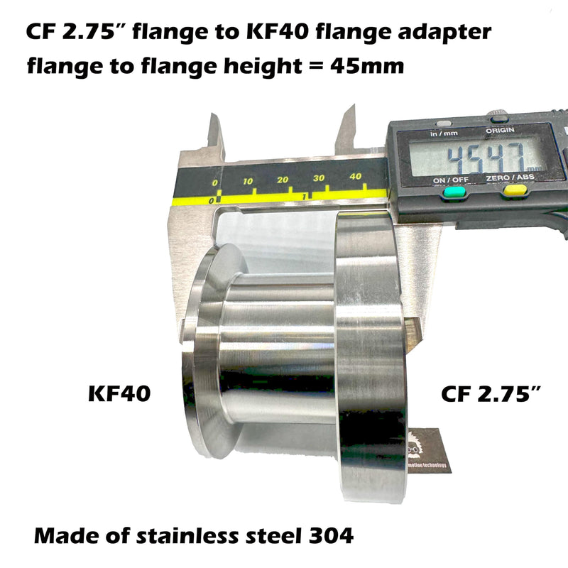 [Australia - AusPower] - Conflat (CF) 2.75" 2-3/4" CF35 to KF40 flange NW40 hybrid adapter reducer converter for high vacuum chamber or system (pack of 1pc) CF 2.75" to KF40 (1pc) 