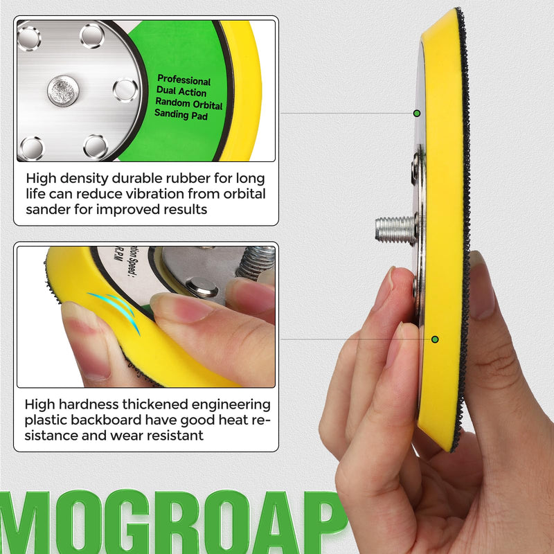 [Australia - AusPower] - MOGRQAP 5 Inch Grinder Support Plate 125 mm M8 Polishing Pad Polishing Waxing Buffing Electric Grinder Grinding Tool (5 inches/125 mm Yellow) 5"/125mm YELLOW 