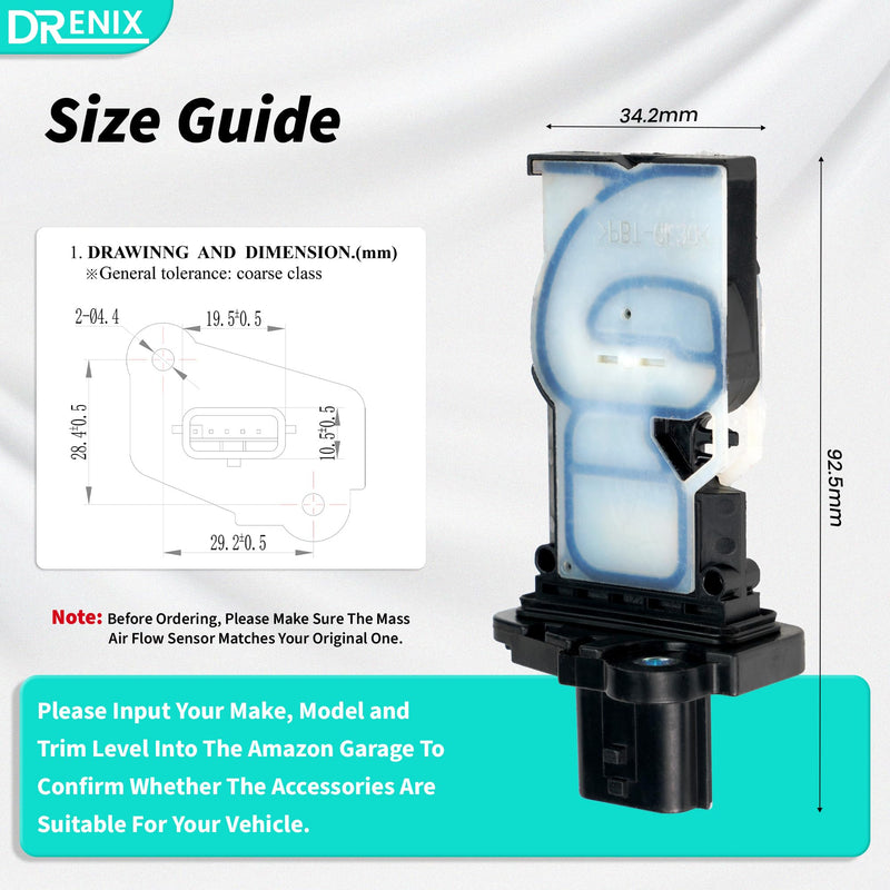 [Australia - AusPower] - DRENIX Mass Air Flow Sensor Meter Fits For-Nissan Altima 2016-2018 Sentra 2016-2019 Pathfinder Maxima Rogue Qashqai Juke Versa, OE 22680BV80B 2505059 