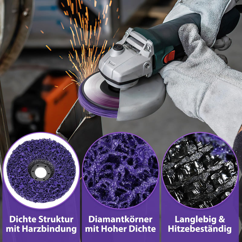 CSD Disc 125 mm for Angle Grinders / Sanding Discs Pack of 5 | For coarse cleaning, flex discs cleaning disc for removing rust, paint, varnish on metal