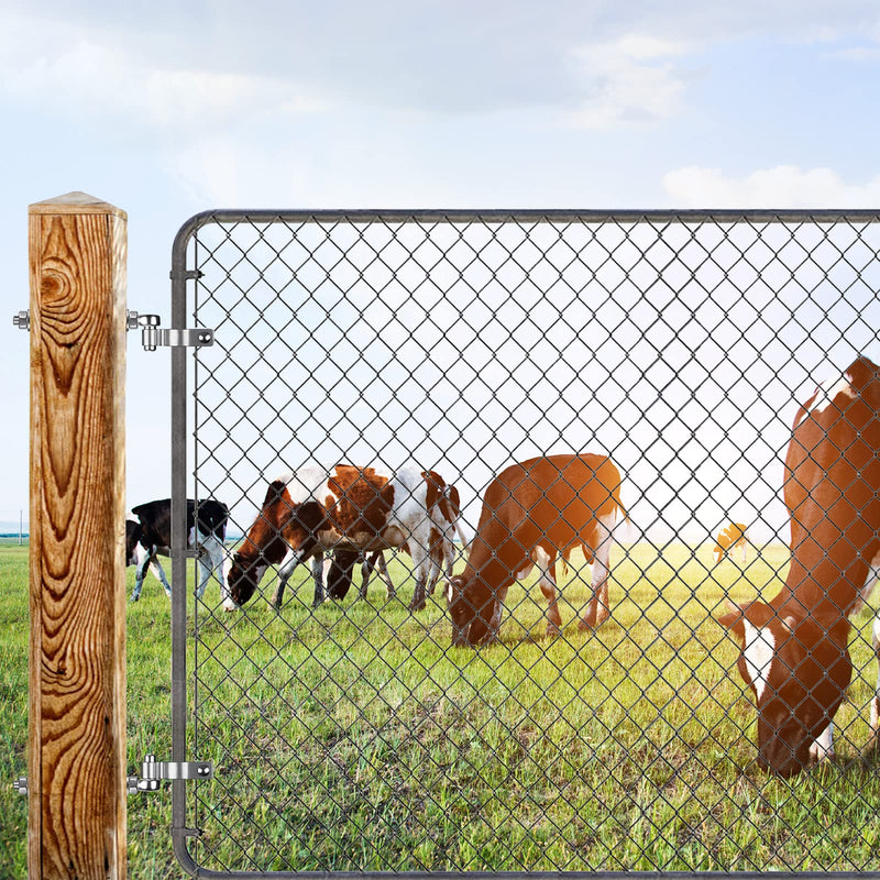 Insaga J Bolt Gate Hinge, 304 Stainless Steel Farm Gate Hinges, M12 x 8'' Gate Hinge Bolt 5/8'' for Chain Link Fence/Farm/Wooden Fence/Driveway, Supports up to 500lbs, 2pcs M12-8''-2PCS