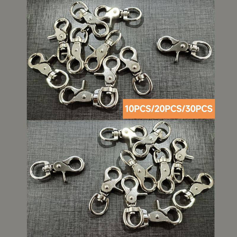 [Australia - AusPower] - 10PCS Trigger Snap Hooks 2.32'' x 0.82'' Heavy Duty Swivel Snap Hooks Metal Clasps Lanyard Clips Durable Trigger Snaps for Bird Cage Key Chains Silver-10PCS 