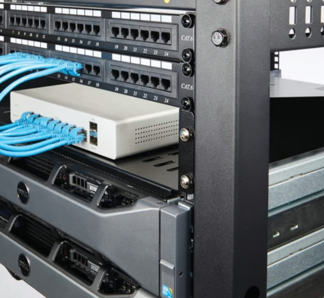 Network Patch Panel, 24 Port 1U Rack Mountable Cat6 Patch Panel Pro Rj45 110 Network Patch Panel, Cable Distinction, No Rust and Durable (Cat5 Rj45 Straight)