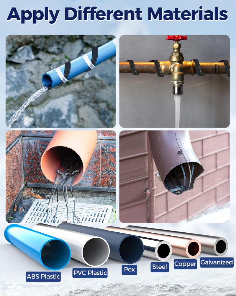 6FT Heat Tape for Water Pipes Electric Heat Tape for Water Pipe Freeze Protection, Heat Cable for Water Pipes Self-Regulating Heating Cable for Metal and Plastic Pipes, 8W/FT, 120V 6ft