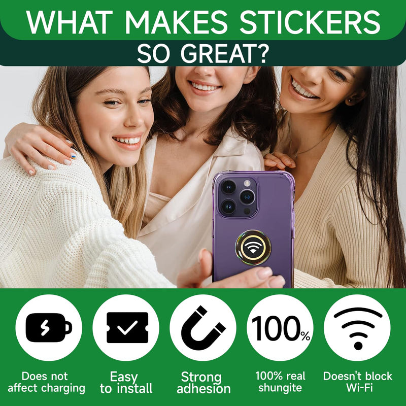[Australia - AusPower] - 6 Pieces Blocker Protection Neutralizers Stickers for Cell Phones Tablets Laptops Computer WiFi Printer TV Electronic Devices Black 