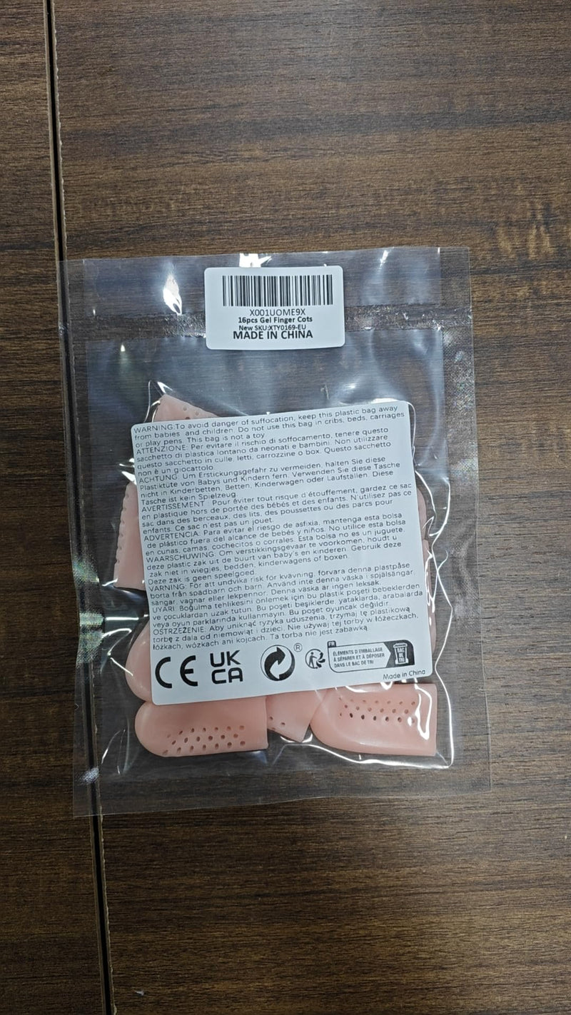 [Australia - AusPower] - 16Pcs Gel Finger Cots with Air Holes, Gel Finger Protectors Finger Covers Protection for Finger Tips, Breathable Finger Covers Finger Caps Gloves Finger Protectors for Wound, Finger Cracking 