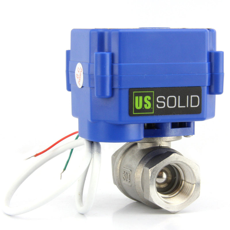 [Australia - AusPower] - Motorized Ball Valve- 1/2" Stainless Steel Ball Valve with Full Port, 9-24V AC/DC and 2 Wire Auto Return Setup by U.S. Solid 1/2 Inch 