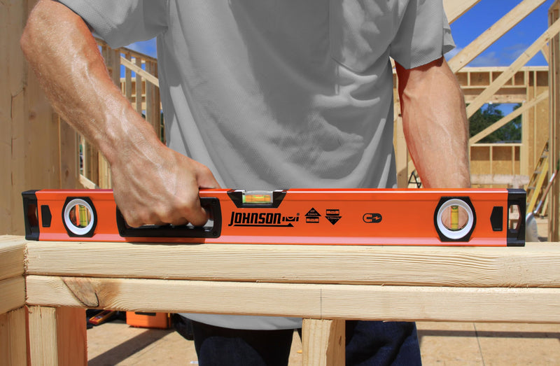 [Australia - AusPower] - Johnson Level & Tool 1741-2400 Aluminum Box Level, 24", Orange, 1 Level 24" 