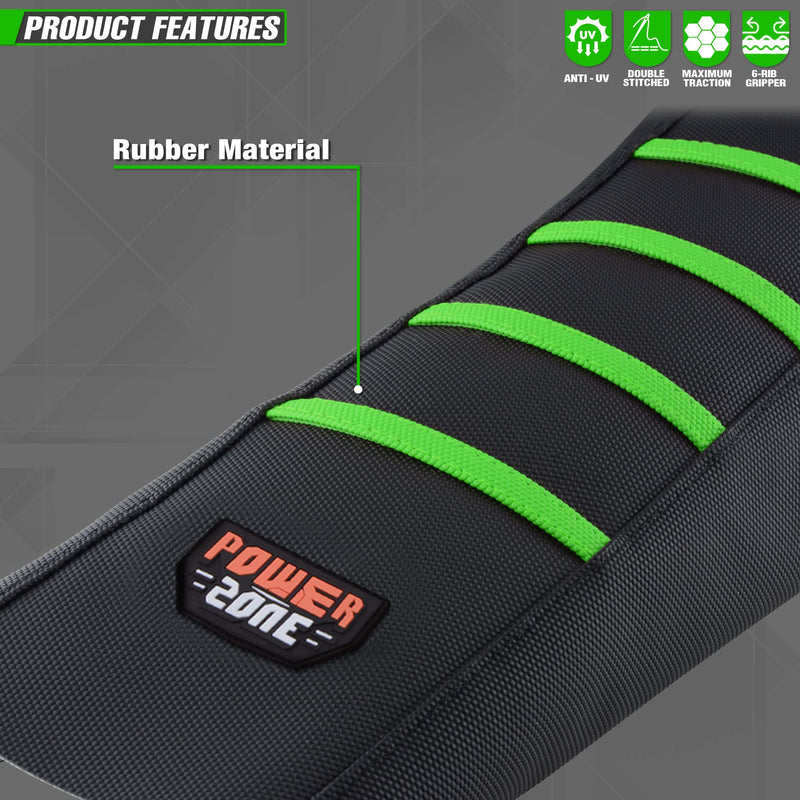 Universial Dirt Bike Seat Cover - Soft Ribbed Rubber Seat Covers for Motorcross Enduro Green