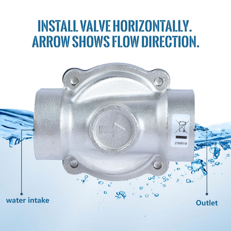 [Australia - AusPower] - U.S. Solid 3/4" Stainless Steel Solenoid Valve - 12V DC, Normally Closed, 145 PSI Electric Valve for Water, Air, Diesel 0.75 Inch 