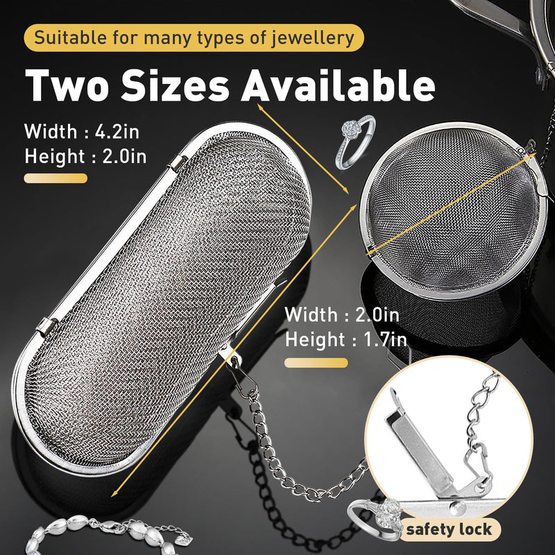 [Australia - AusPower] - Ultrasonic Cleaner Basket, 2Pcs Stainless Steel Basket for Ultrasonic Jewelry Cleaner, Jewelry Steam Cleaner Basket Small Parts Washing Basket for Jewelry, Watch Parts 