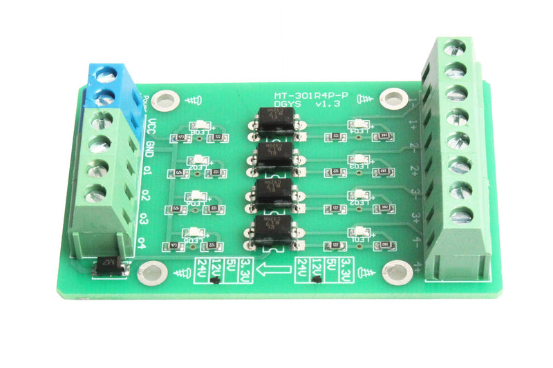 [Australia - AusPower] - NOYITO 4-Channel Optocoupler Photoelectric Isolator Module Level Voltage Converter Module PLC Signal Converter Module PNP NPN to NPN (12V to 3.3V) 12V to 3.3V 