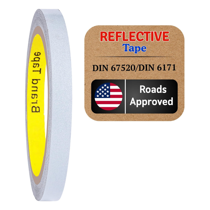 Reflective Tape, Reflective Film, Reflective Tape, Safety Warning Tape, Waterproof, Reflective Film, Made with 610C (Silver, 5 mm x 10 Meter) Silver, 5 mm x 10 meter