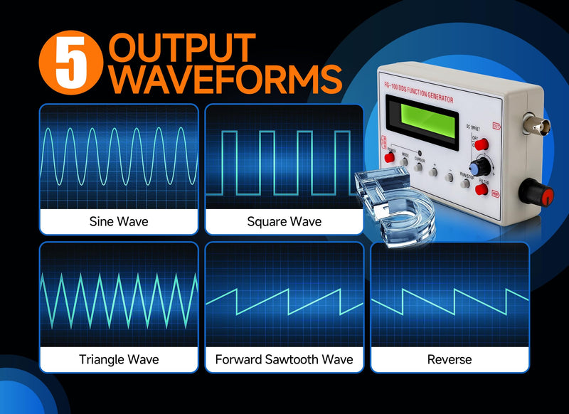 [Australia - AusPower] - FG 100 DDS Function Generator, DDS Counter, Sine Frequency 1HZ-500KHz, Counter Source Generator Meter, Used for Scan Time Calibration Coefficient of 