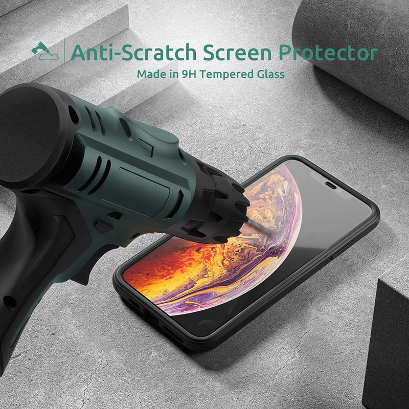 [Australia - AusPower] - UBUNU Case for iPhone 12 Pro Max [6.7 inch], New Upgraded Dual Layer Full Body Protective Clear Phone Case with Built-in Screen Protector, Black 
