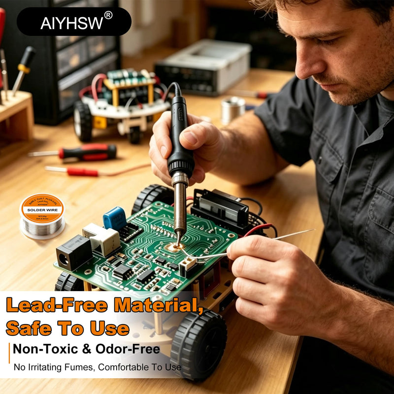 Lead-Free Soldering Wire 1.0 mm 20 g, Solder with Flux Soldering | 99.3 Cu0.7, Electronic Solder Wire Rosin Core for the Repair and DIY of Electronic Electrical Soldering Components 1.0 Mm.
