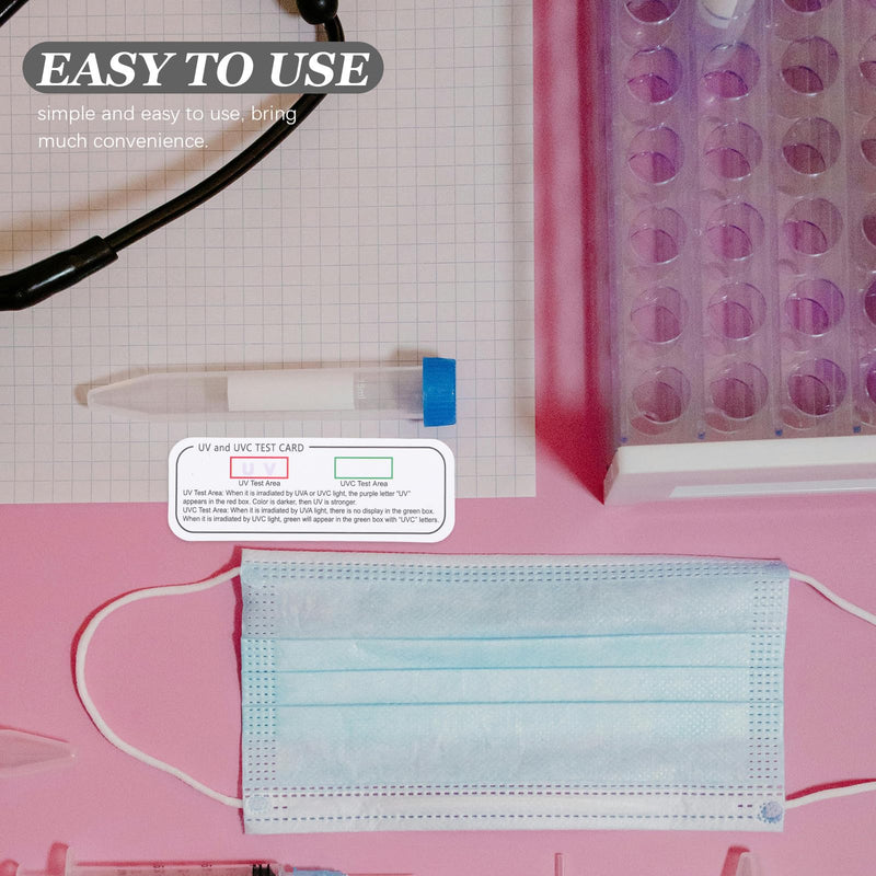 Pack of 20 PVC Test Strips for Precise Measurement of Uva and Uvc Wavelengths for Professional and Private Use