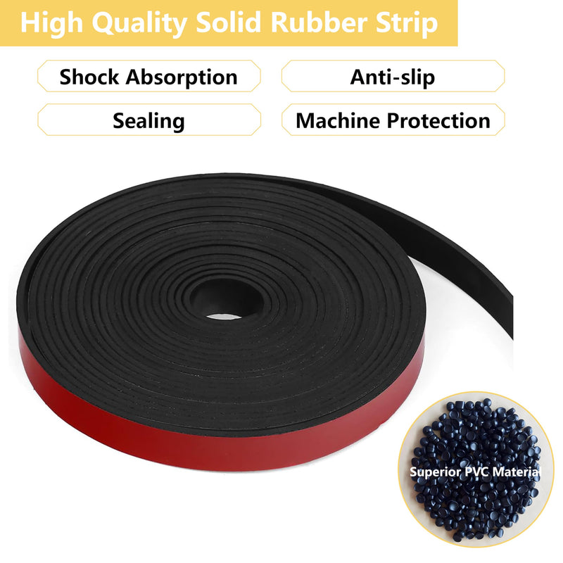 Rubber Strips with Adhesive Backing (1"&2" Wide x1/8" Thick x118&40" Long, 2 Sizes) – Industrial Insulation Neoprene Rubber Strips for Industrial Electrical Gaskets,Liner